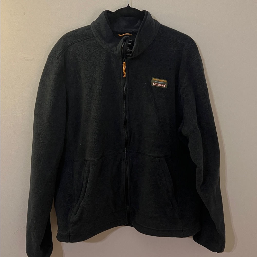 L.L. Bean Black Fleece Jacket with Logo XL